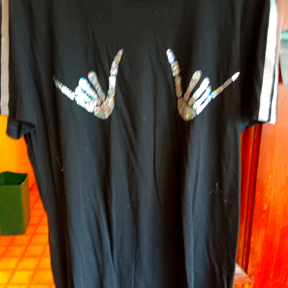 VS Pink NWOT htf "Ghosting You" bling ✨️ fun t-shirt. L - Picture 2 of 10